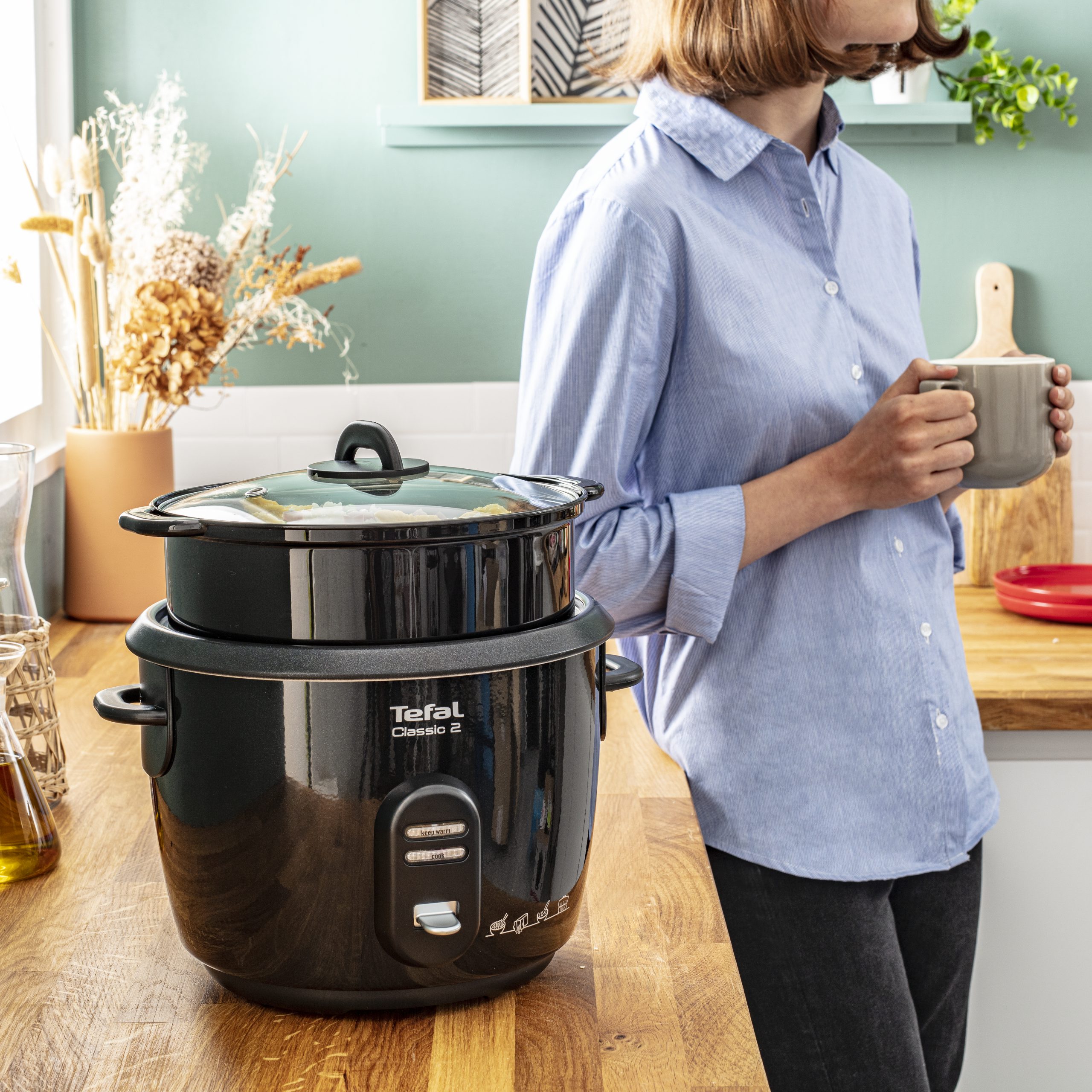 TEFAL RK103811 Classic 5 l-es fekete rizsfőző párolókosárral – 7. kép