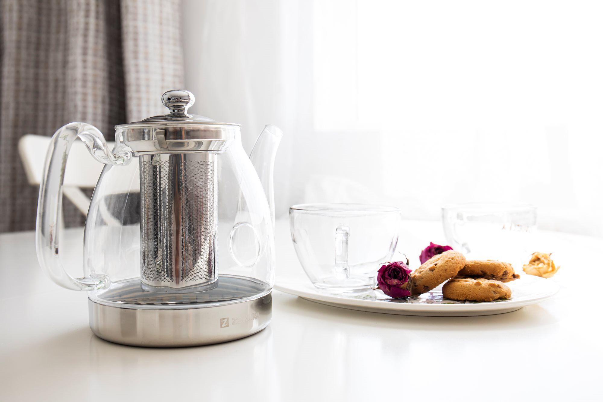 ZOKURA Z1008 hőálló üveg teafőző kivehető szűrővel, 1,5 l – 8. kép