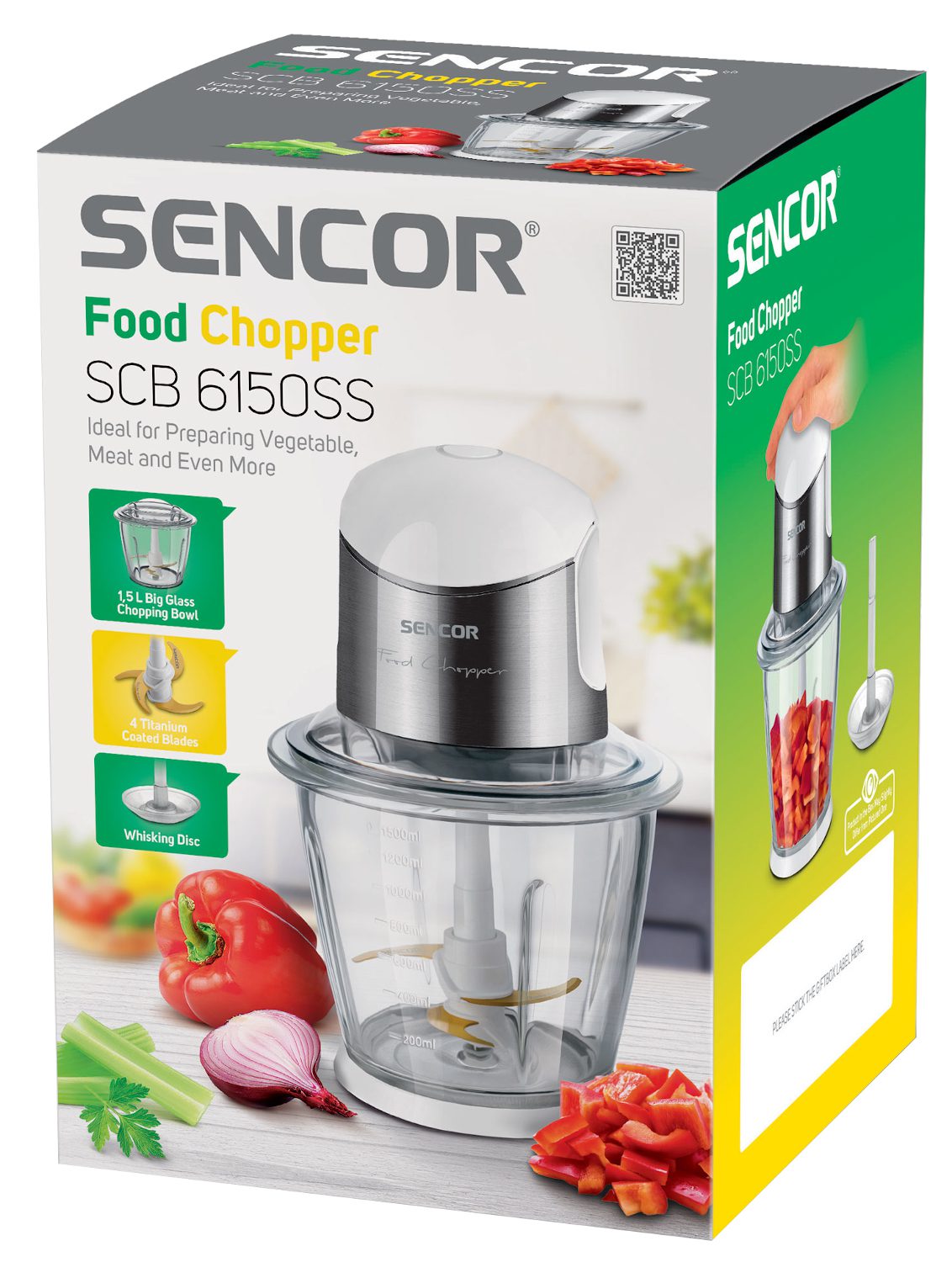 SENCOR SCB 6150SS-EUE3 aprító titán pengékkel és 1,5 literes üvegedénnyel – 4. kép