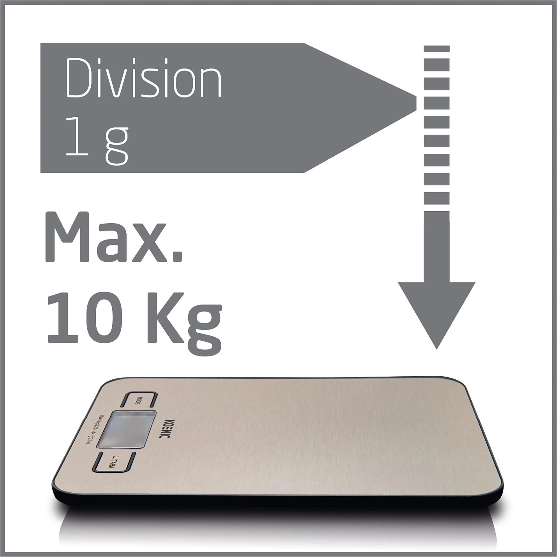 KOENIC KKS 10121 M digitális konyhai mérleg 10 kg-os kapacitással – 4. kép