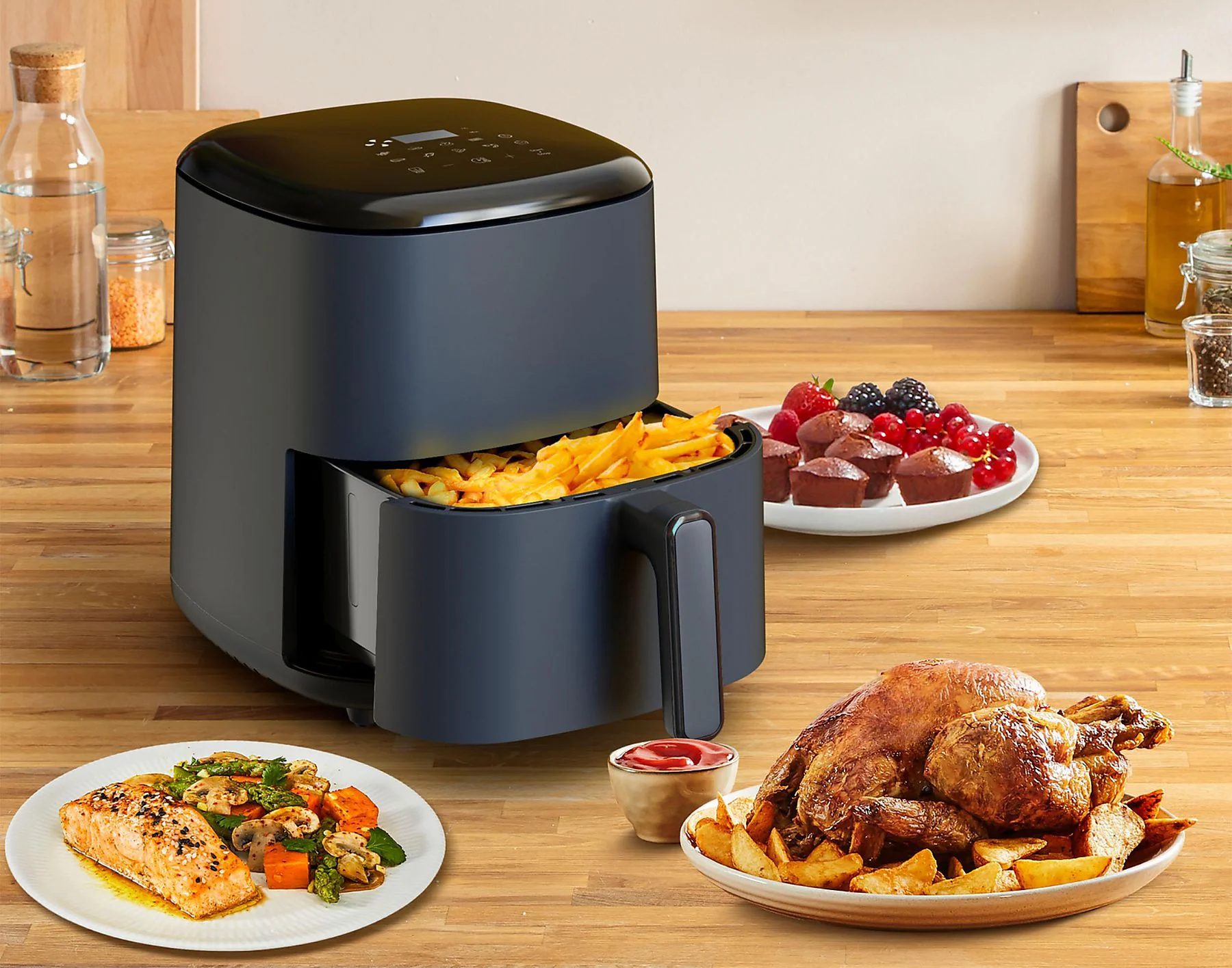 TEFAL EY245B10 Easy Fry Max 5 literes forrólevegős fritőz, fekete – 4. kép