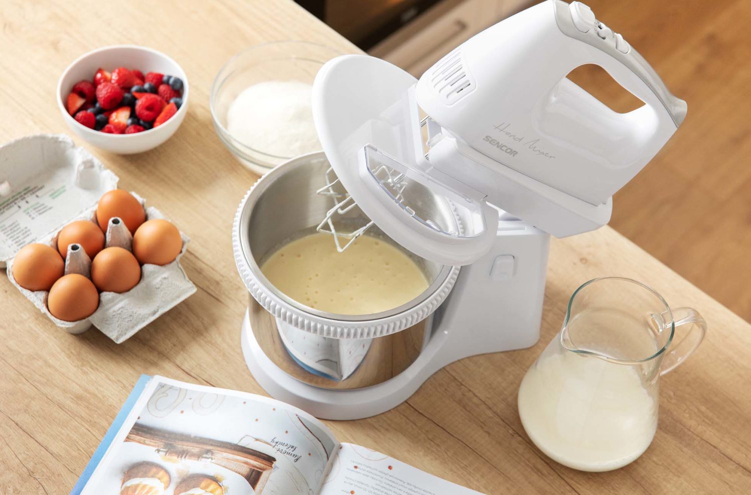 SENCOR SHM 6206SS kézi mixer forgótálas állvánnyal, ezüst – 3. kép