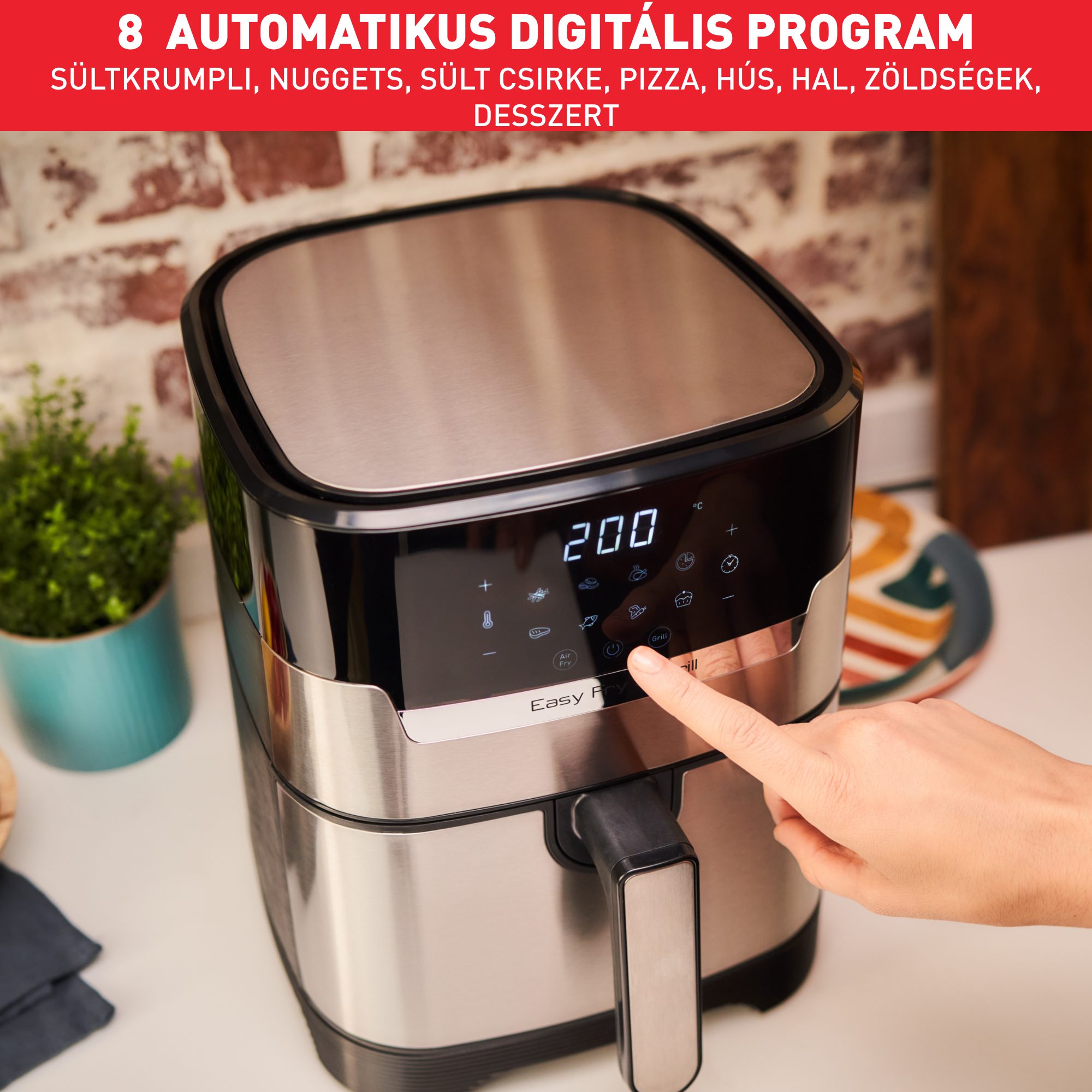 TEFAL EY505D15 Easy Fry & Grill digitális forrólevegős sütő grillfunkcióval – 10. kép