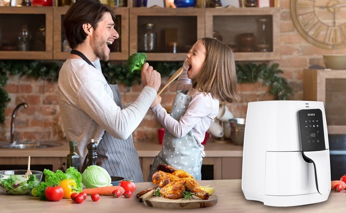 TESLA AirCook Q30 multifunkciós digitális forrólevegős sütő, 3,8 l, 1300 W, fehér – 5. kép