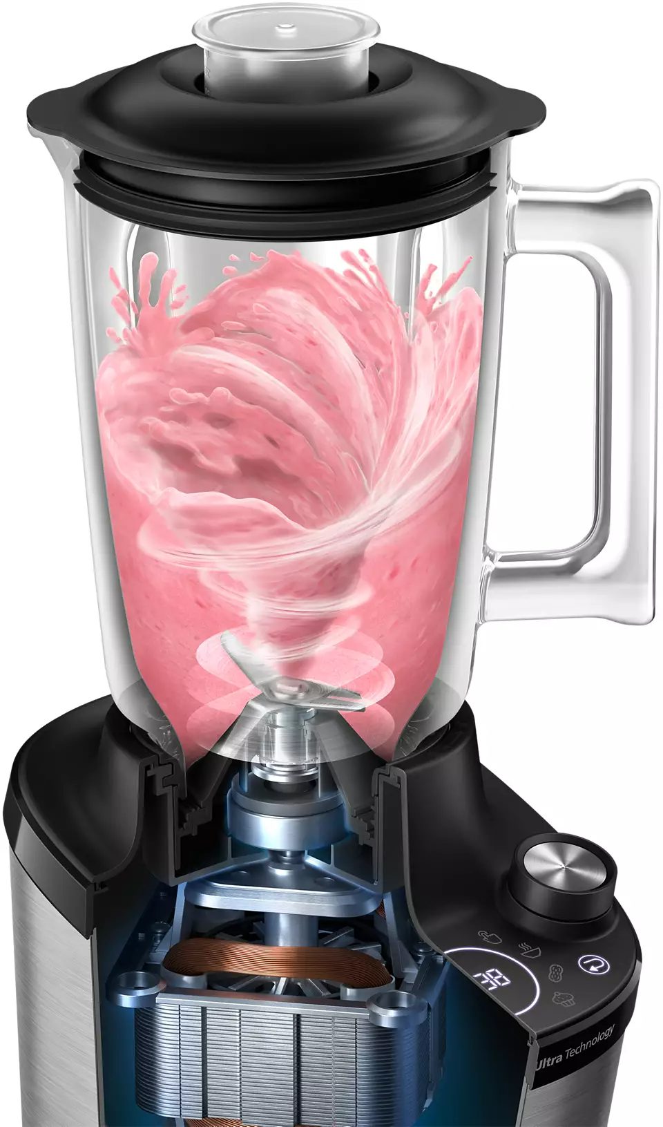 PHILIPS HR3760/10 nagy sebességű turmixgép 1500 W-os motorral és 2 ivópohárral – 3. kép