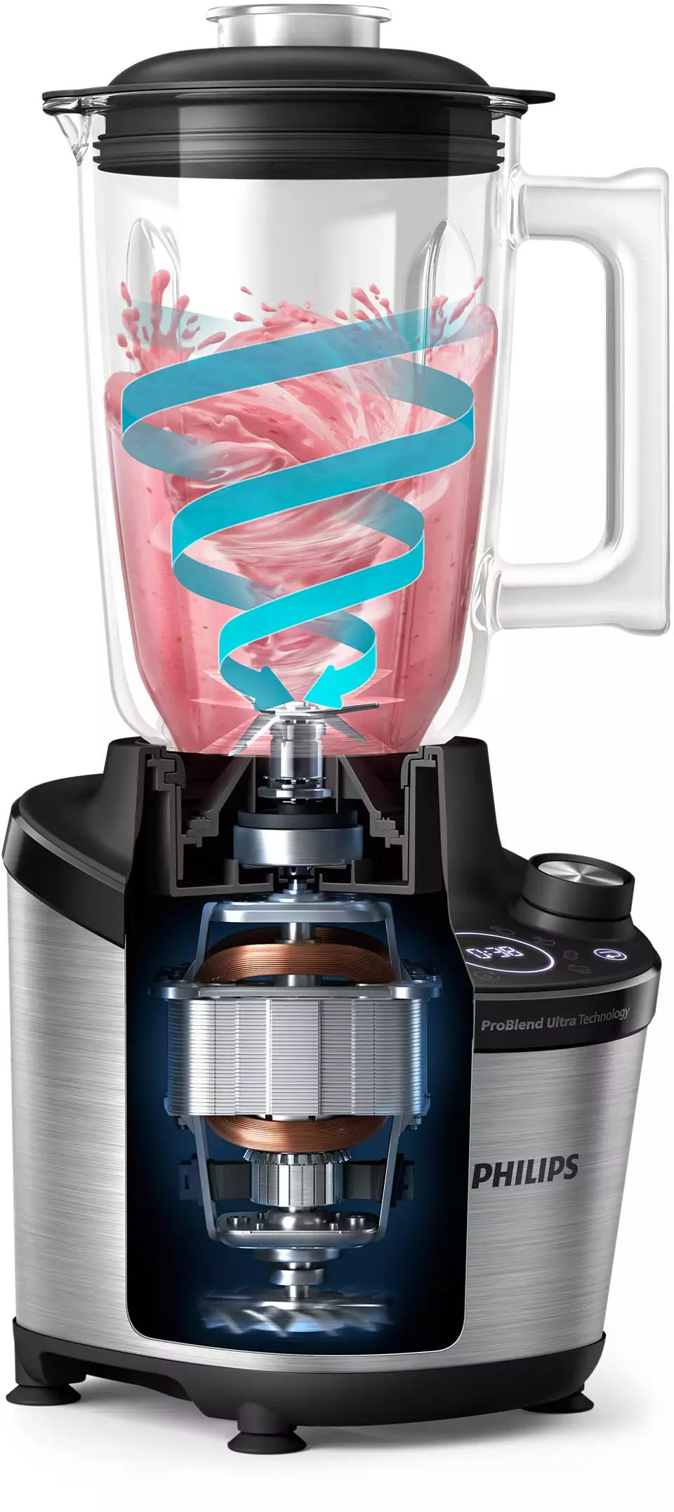 PHILIPS HR3760/10 nagy sebességű turmixgép 1500 W-os motorral és 2 ivópohárral – 4. kép