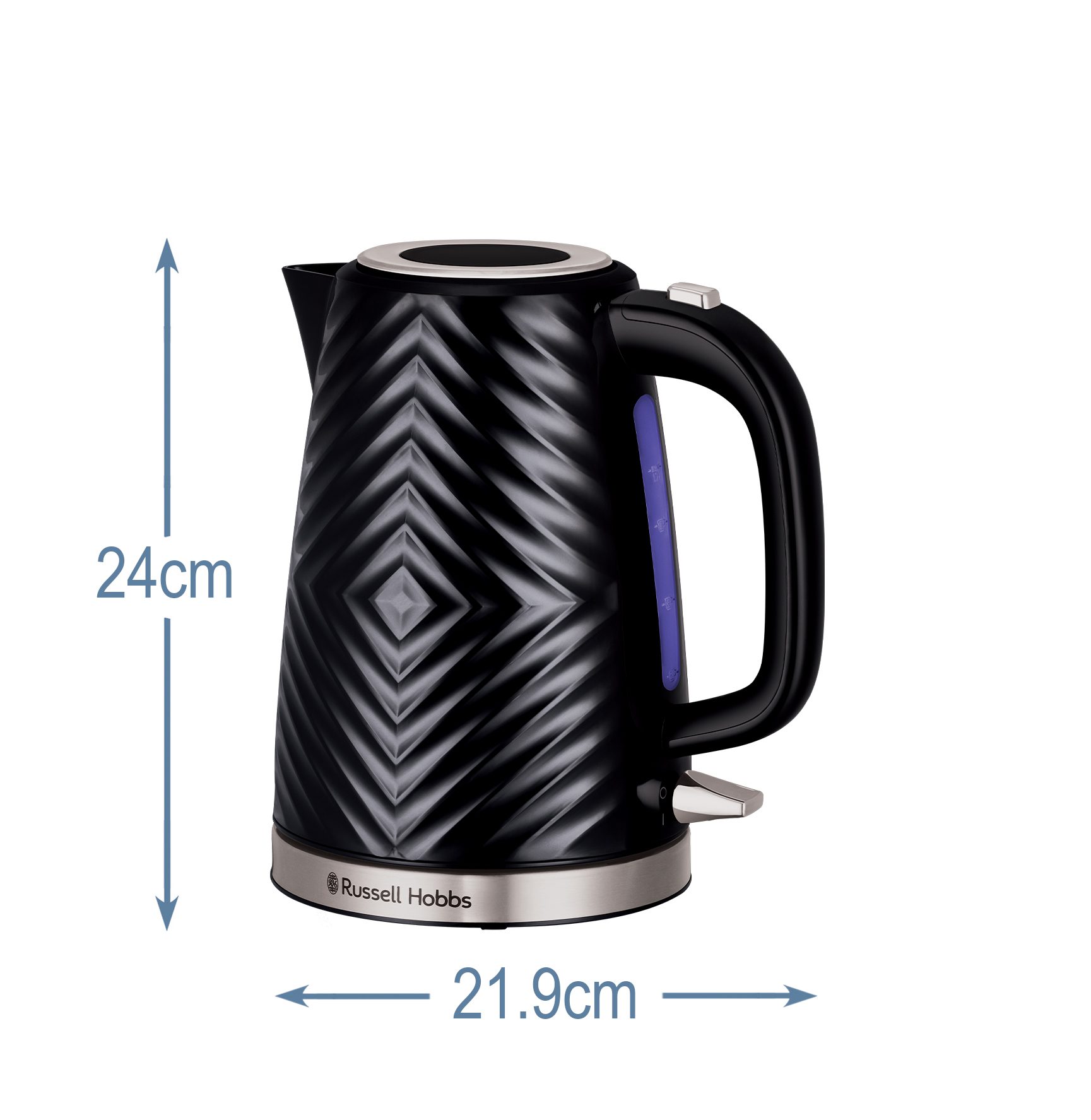 RUSSELL HOBBS 26380-70/RH Groove fekete vízforraló kék megvilágítással – 7. kép