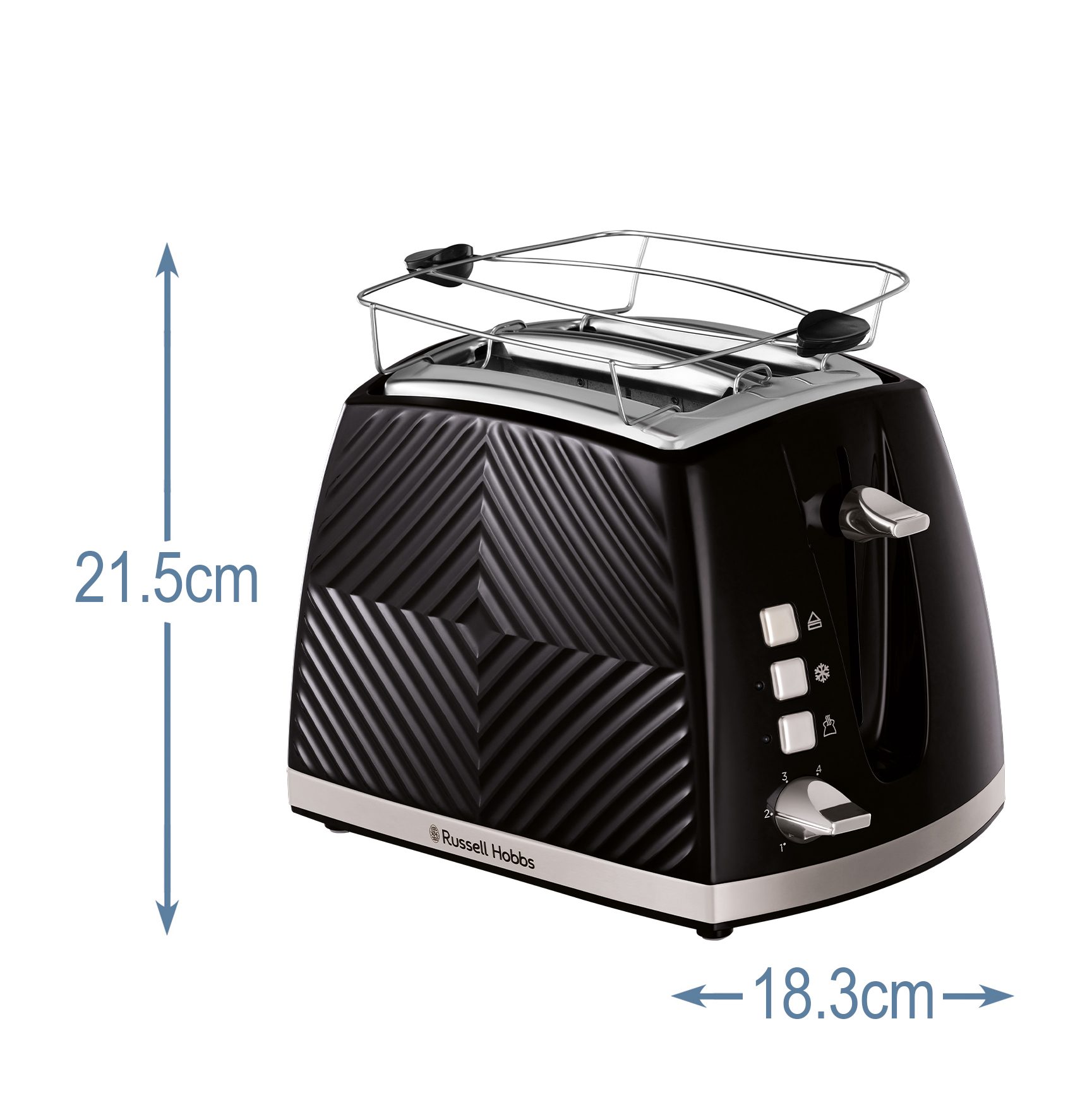RUSSELL HOBBS 26390-56/RH Groove kétszeletes kenyérpirító, fekete – 7. kép