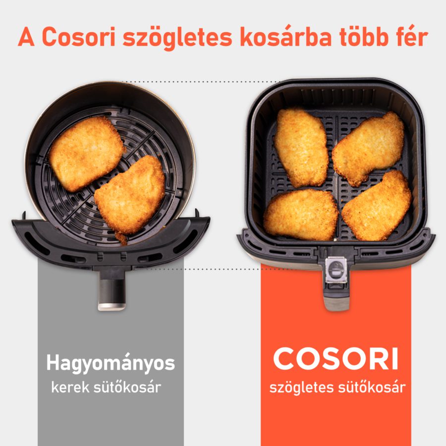 COSORI CP158-AF-RXW Premium fehér forrólevegős sütő 5,5 literes kosárral – 6. kép