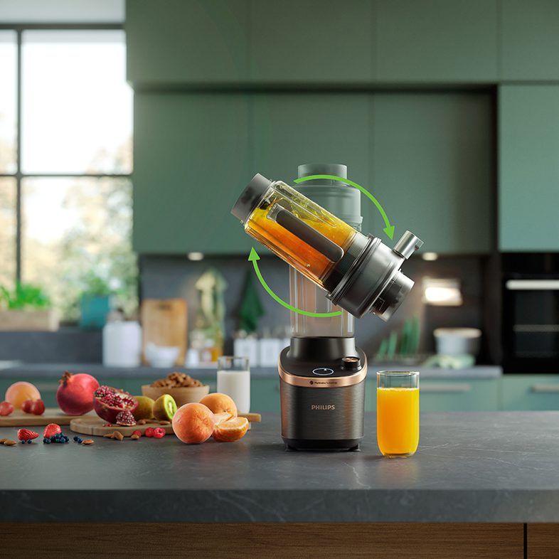 PHILIPS Flip&Juice HR3770/00 1500 W-os turmixgép gyümölcscentrifuga-modullal – 11. kép