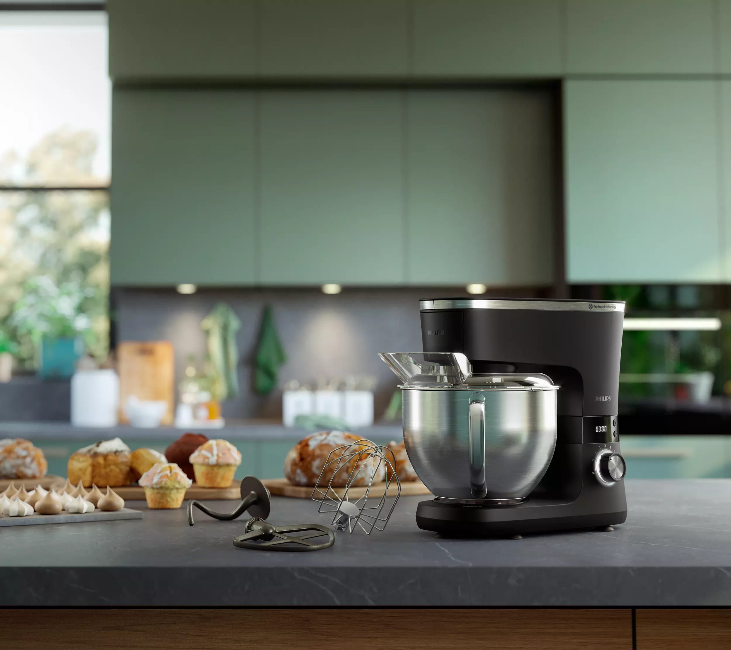 PHILIPS HR7962/01 7000 ProKnead 1000 W-os konyhai robotgép, fekete – 9. kép