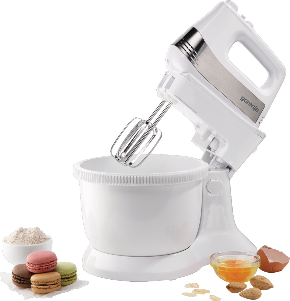 GORENJE M500DCS tálas mixer 500 W-os motorral, 3 literes forgó tállal, fehér – 7. kép