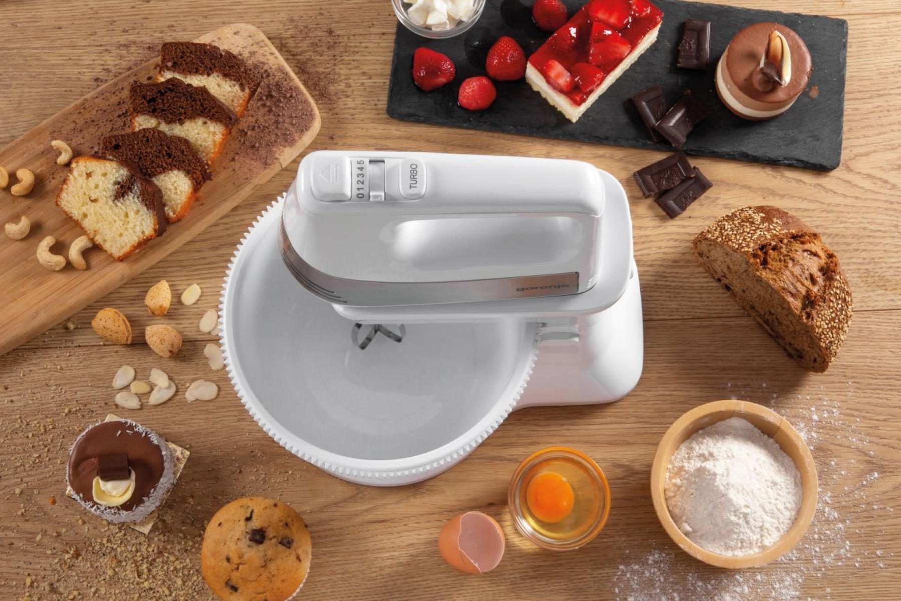 GORENJE M500DCS tálas mixer 500 W-os motorral, 3 literes forgó tállal, fehér – 16. kép
