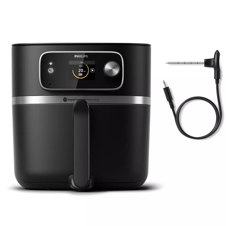 PHILIPS 7000 Series HD9880/90 8,3 literes Wi-Fi-s forrólevegős sütő húshőmérővel – 3. kép