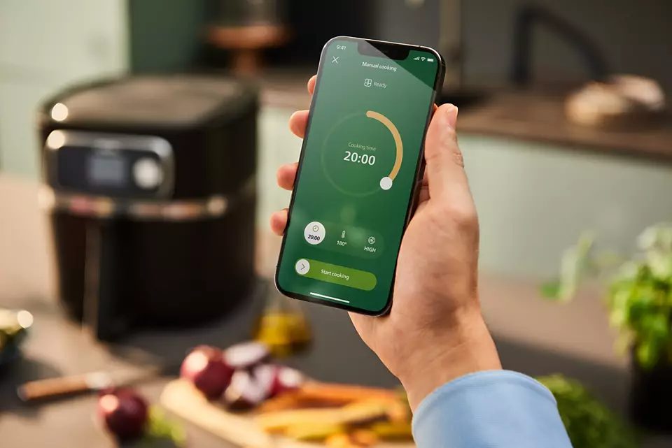 PHILIPS 7000 Series HD9880/90 8,3 literes Wi-Fi-s forrólevegős sütő húshőmérővel – 5. kép