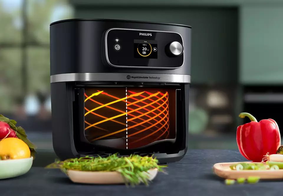 PHILIPS 7000 Series HD9880/90 8,3 literes Wi-Fi-s forrólevegős sütő húshőmérővel – 8. kép