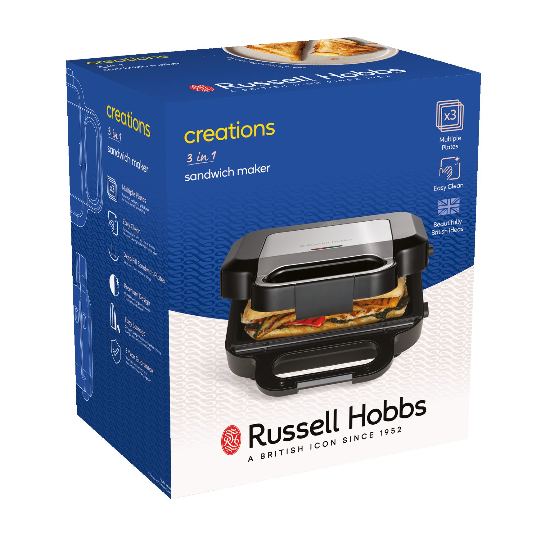 RUSSELL HOBBS 26810-56/RH Creations 3 az 1-ben szendvics-, gofri- és grillsütő, 750 W – 14. kép