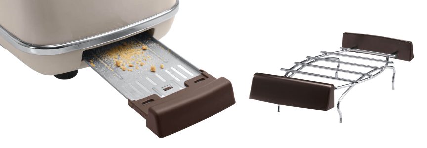 DE-LONGHI CTOV 2103.BG Icona Vintage kétszeletes kenyérpirító zsemlemelegítővel – 2. kép