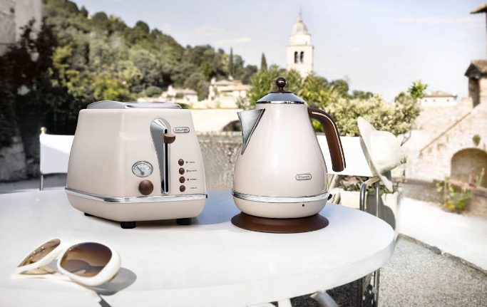 DE-LONGHI CTOV 2103.BG Icona Vintage kétszeletes kenyérpirító zsemlemelegítővel – 3. kép