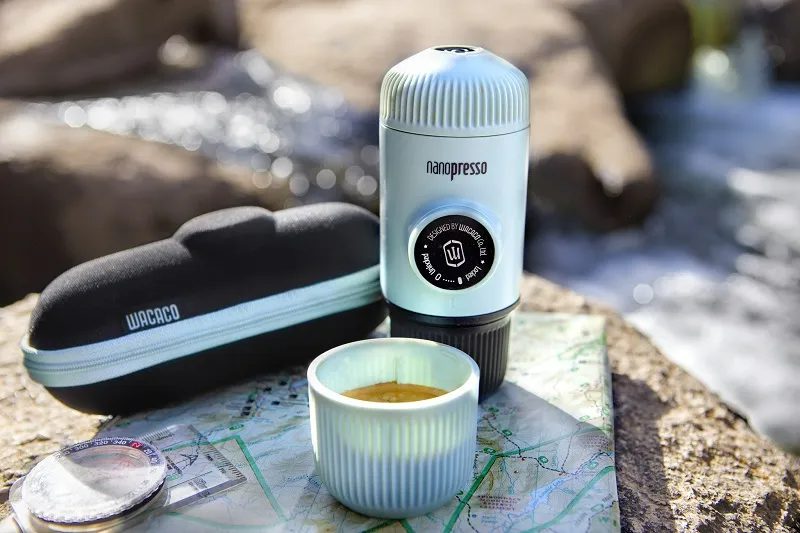 WACACO WNANO-AB+C Nanopresso jégkék hordozható kávéfőző kemény védőtokkal – 7. kép