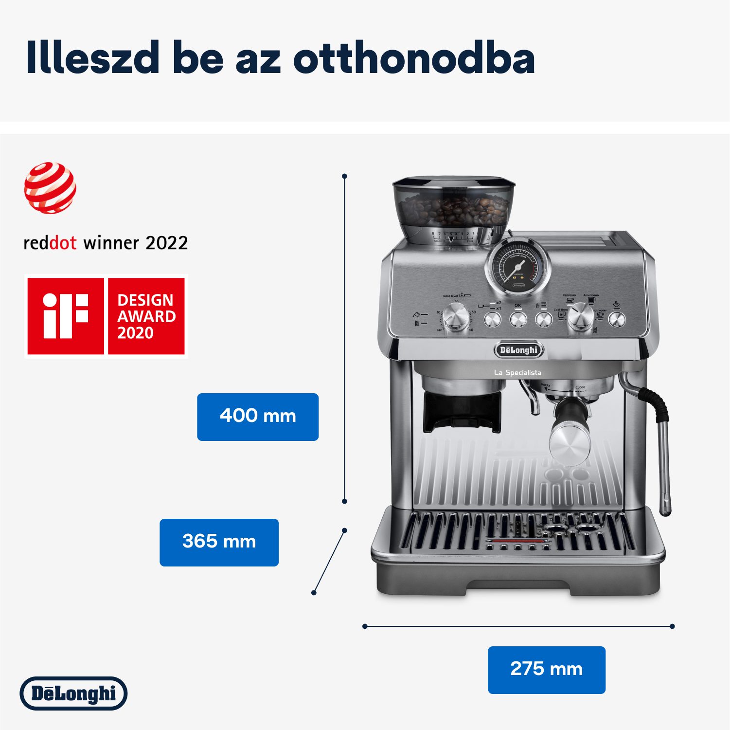 DE-LONGHI La Specialista Arte Evo EC9255.M karos kávégép beépített őrlővel – 8. kép