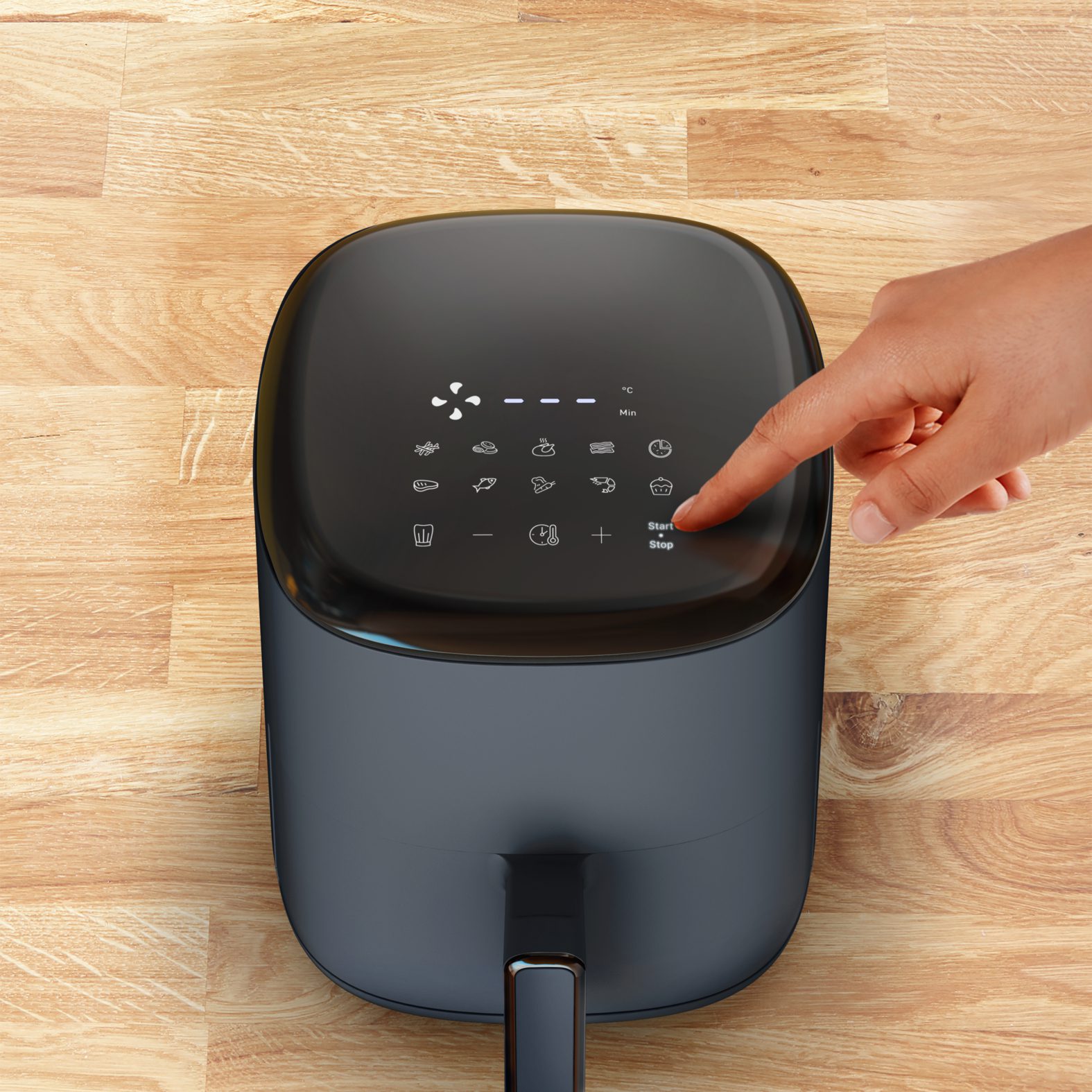 TEFAL EY145B10 Easy Fry Compact 3 literes fekete forrólevegős sütő – 6. kép