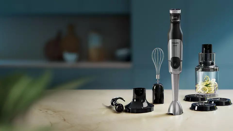 PHILIPS 5000 HR2684/00 1200 W-os rúdmixer spirálvágóval és XL aprítóval, fekete – 6. kép