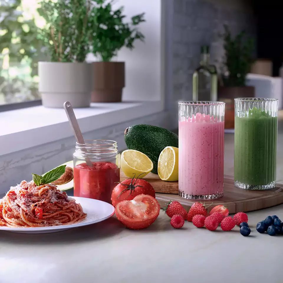 PHILIPS 5000 HR2764/00 800 W-os miniturmix 700 ml-es ivópohárral, szürke – 2. kép