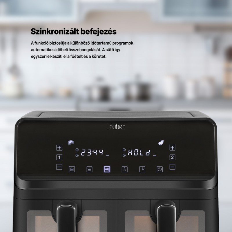 LAUBEN DualZone® Air Fryer 8000BC kétzónás forró levegős fritőz – 3. kép