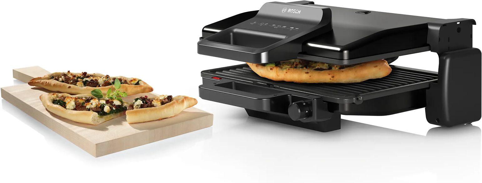 BOSCH TCG3323 3 az 1-ben kontaktgrill kerámiabevonatos lapokkal, 2000 W, fekete – 4. kép