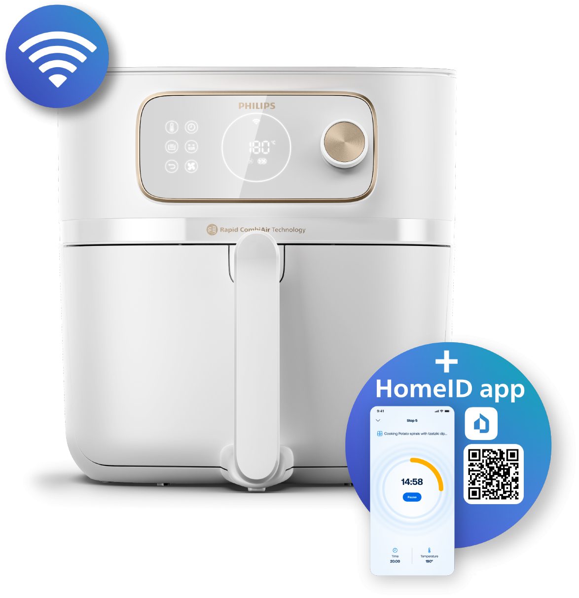 PHILIPS 7000 Series HD9876/20 csatlakoztatható, 8,3 literes forrólevegős sütő – 7. kép