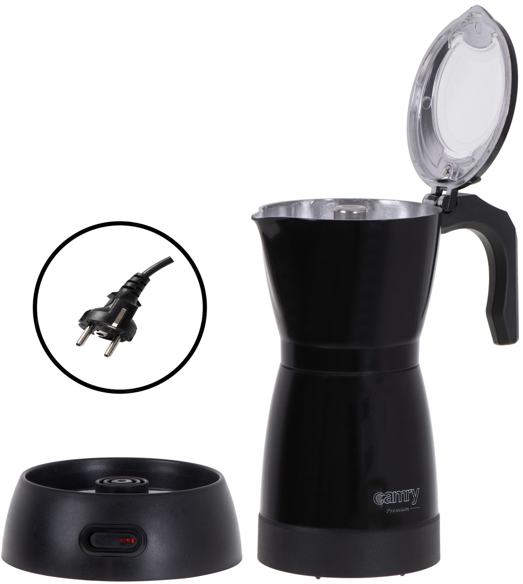 CAMRY CR4415B elektromos kotyogós presszókávéfőző, fekete, 300 ml – 5. kép