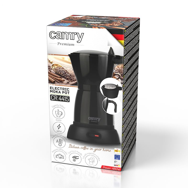 CAMRY CR4415B elektromos kotyogós presszókávéfőző, fekete, 300 ml – 6. kép