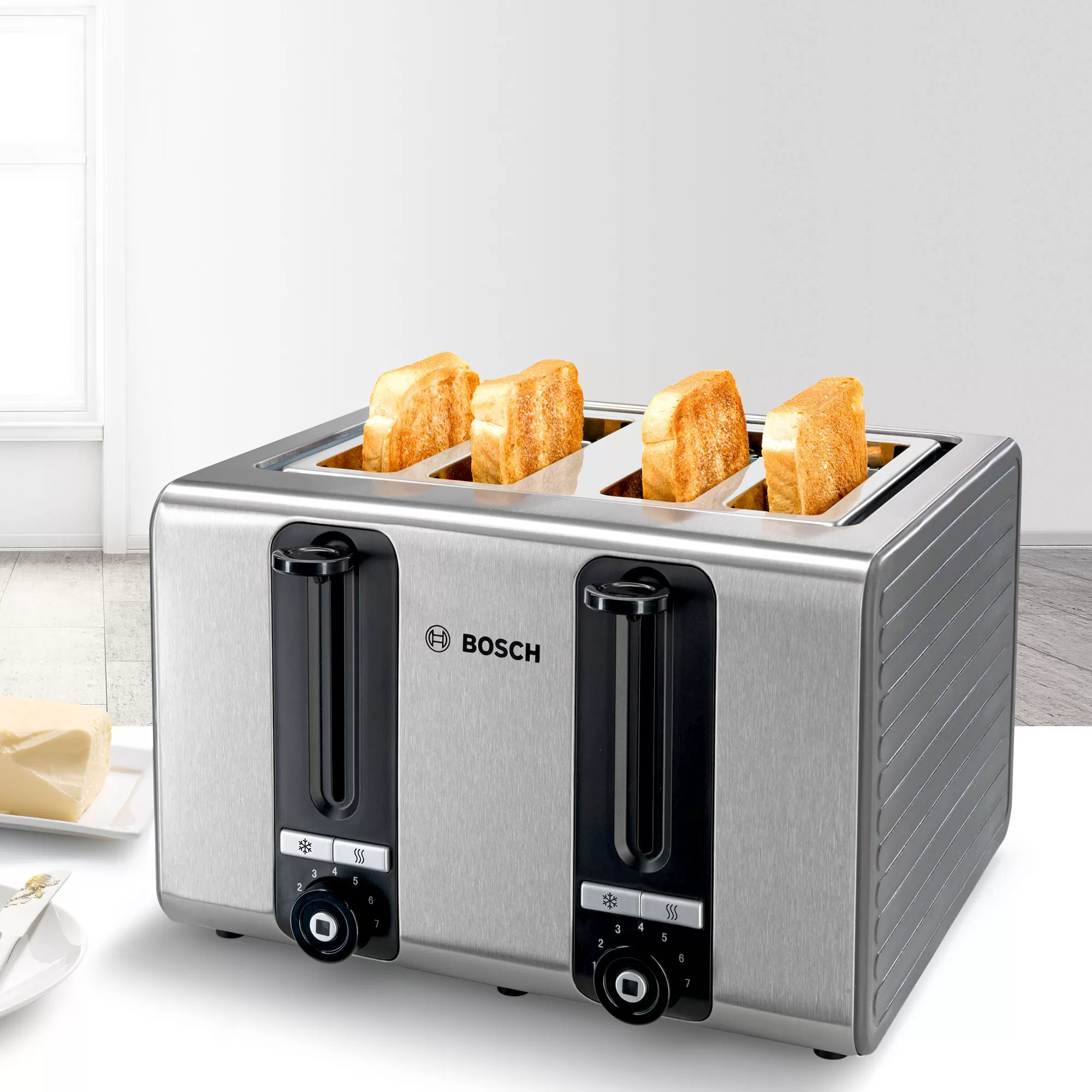 BOSCH TAT7S45 kenyérpirító, 1800 W, 4 szeletes, 7 pirítási fokozattal – 2. kép