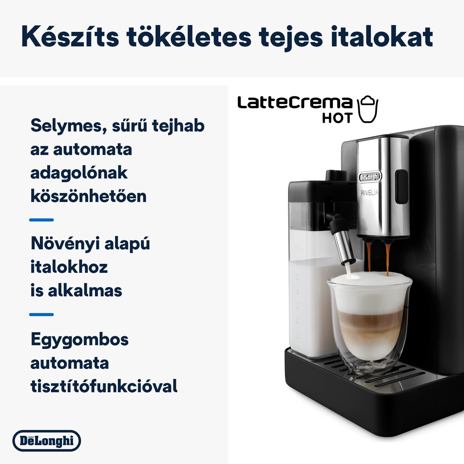 DE-LONGHI Rivelia EXAM440.55.B automata kávéfőző Bean Switch rendszerrel – 9. kép
