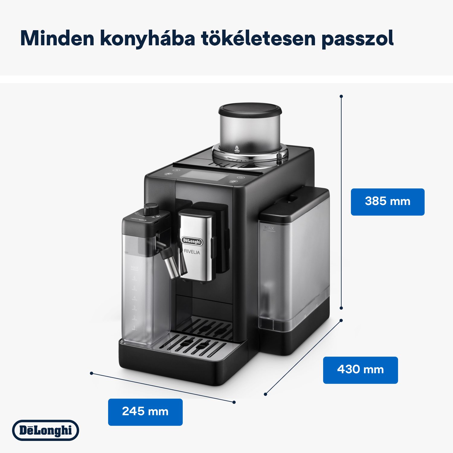 DE-LONGHI Rivelia EXAM440.55.B automata kávéfőző Bean Switch rendszerrel – 12. kép