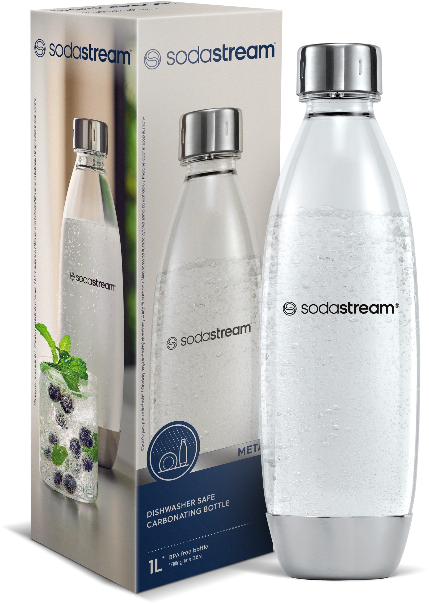 SODA STREAM Bo Metal 1 literes, mosogatógépben mosható FUSE palack – 2. kép