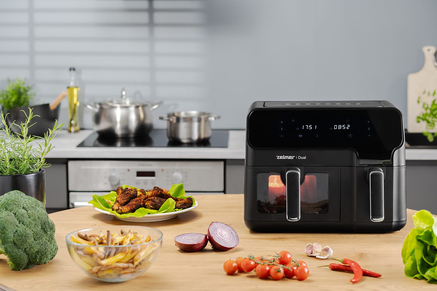 ZELMER ZAF9000 kétkosaras forrólevegős sütő, 9 l, 2700 W – 9. kép