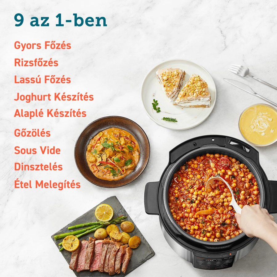 COSORI CMC-CO601-SEU 5,7 literes, 9 az 1-ben gyorsfőző kukta – 6. kép