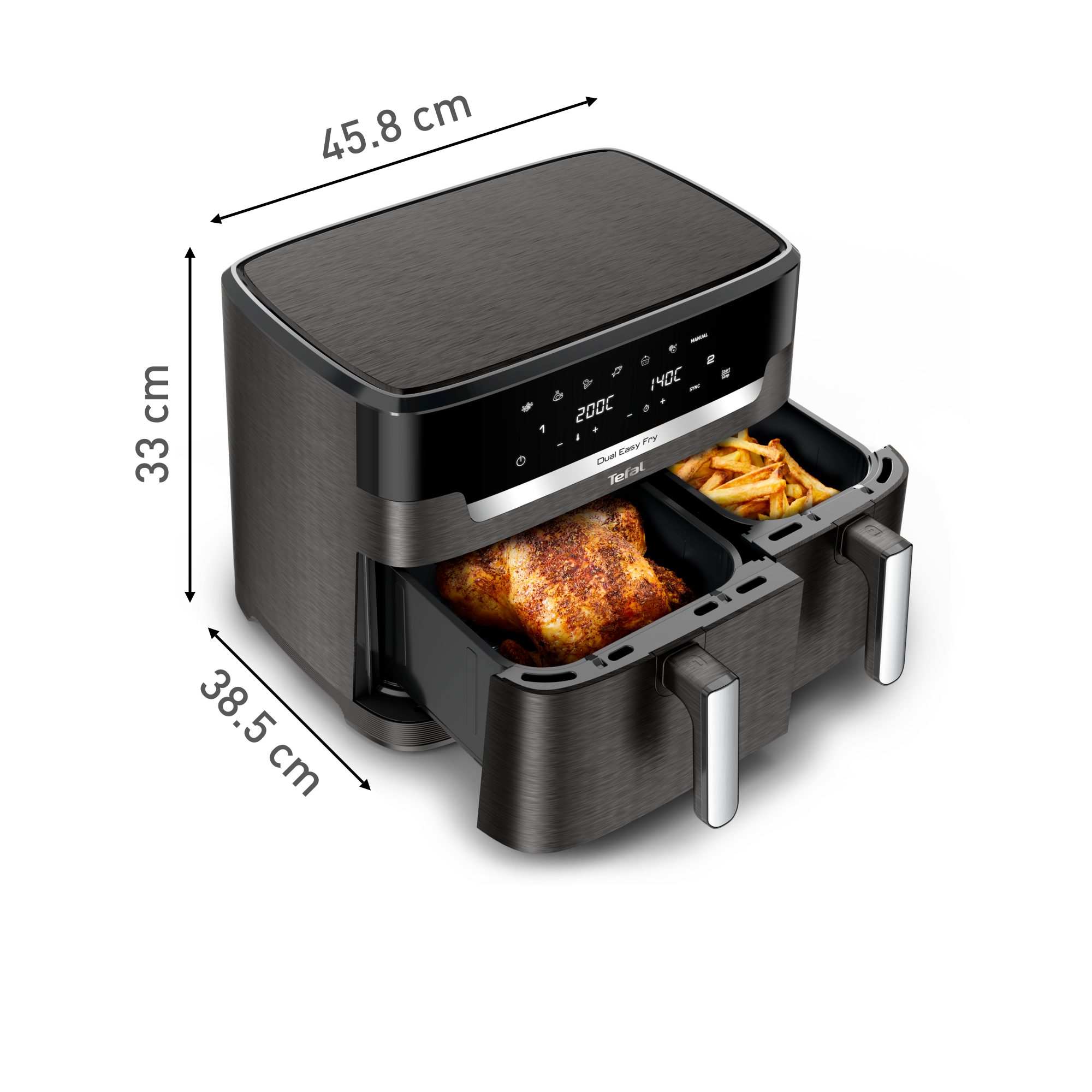TEFAL EY942HE0 XXL Dual Easy Fry 11 literes, kétkosaras forrólevegős fritőz – 10. kép