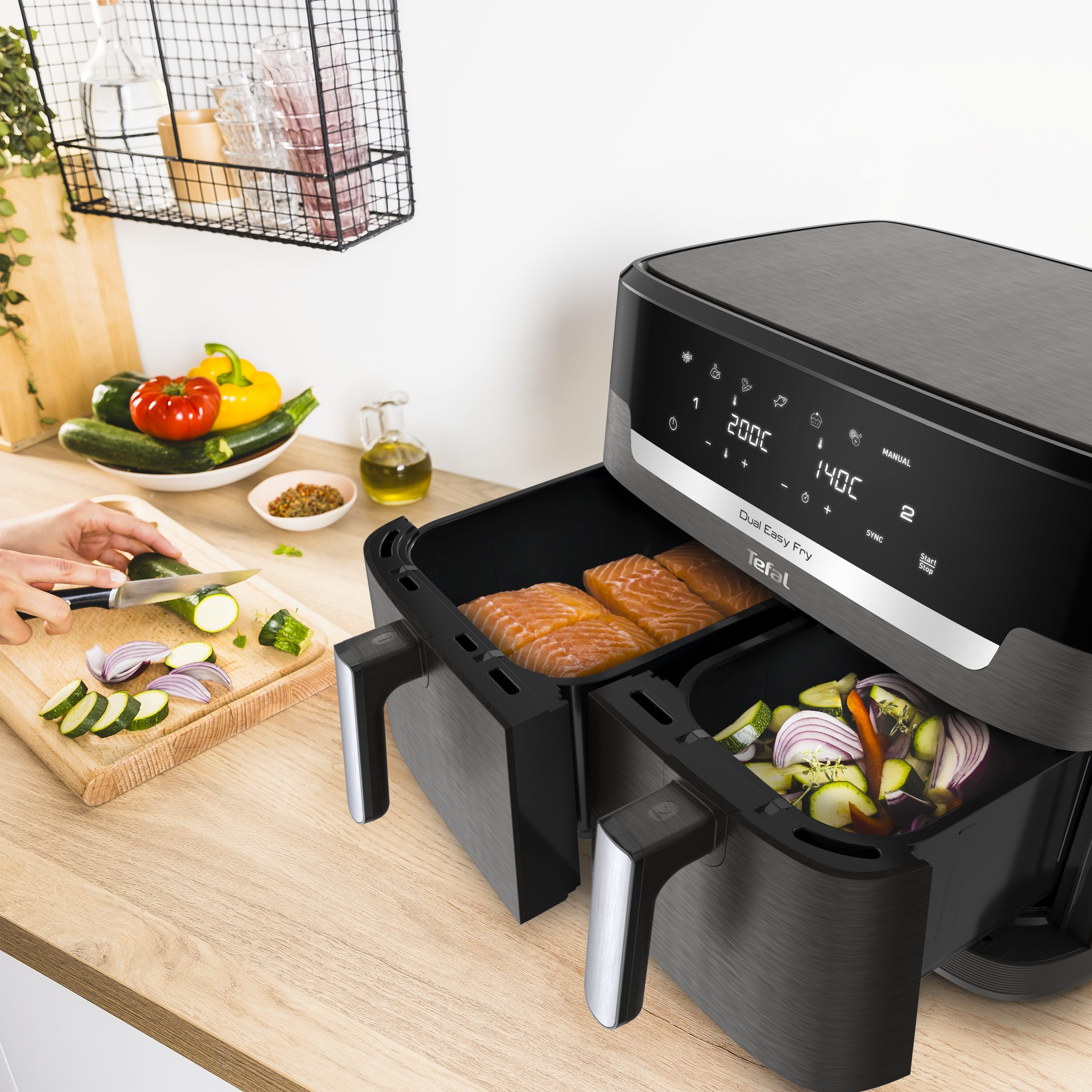 TEFAL EY942HE0 XXL Dual Easy Fry 11 literes, kétkosaras forrólevegős fritőz – 11. kép