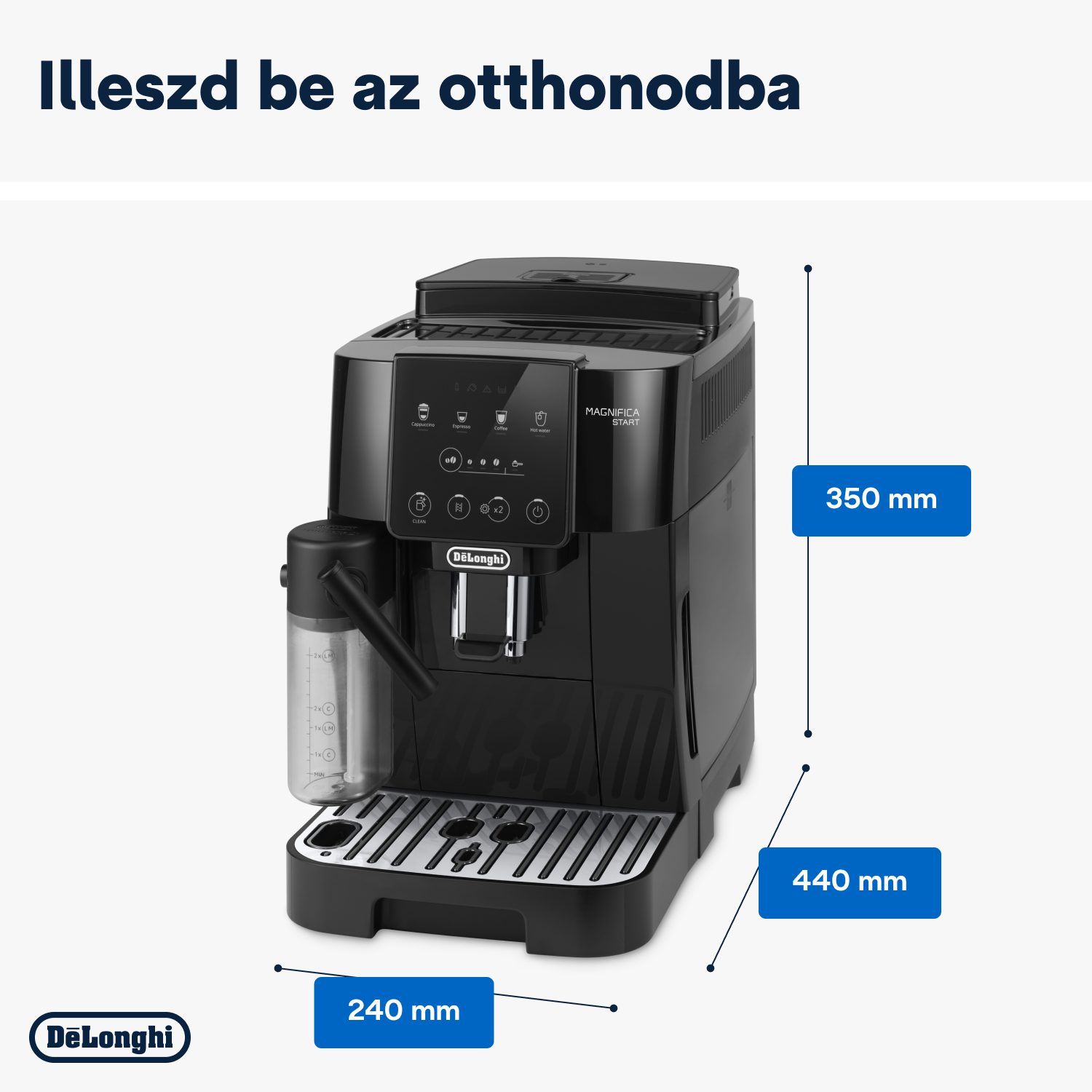 DE-LONGHI Magnifica Start ECAM220.60.B automata kávéfőző tejtartállyal, fekete – 7. kép