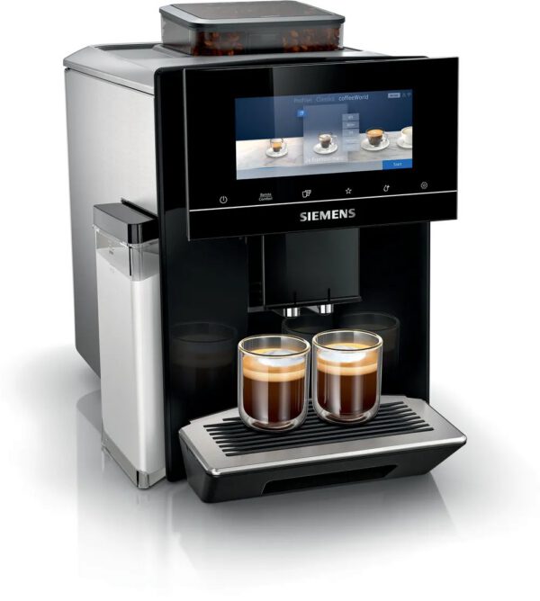 SIEMENS TQ903R09 EQ900 automata kávéfőző 19 bar nyomással, 6,8 hüvelykes TFT-kijelzővel, fekete
