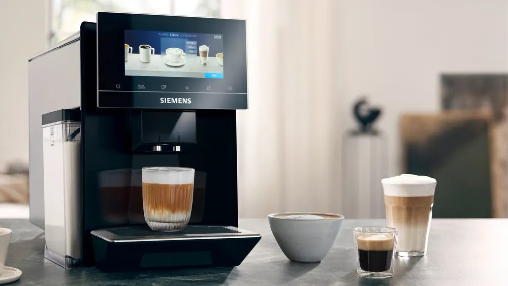 SIEMENS TQ903R09 EQ900 automata kávéfőző 19 bar nyomással, 6,8 hüvelykes TFT-kijelzővel, fekete – 7. kép