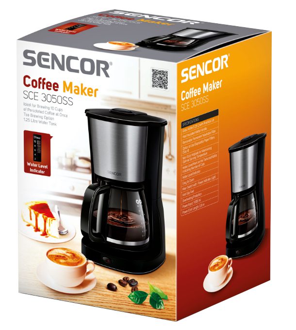 SENCOR SCE 3050SS filteres kávé- és teafőző 1,25 literes üvegkancsóval – 3. kép