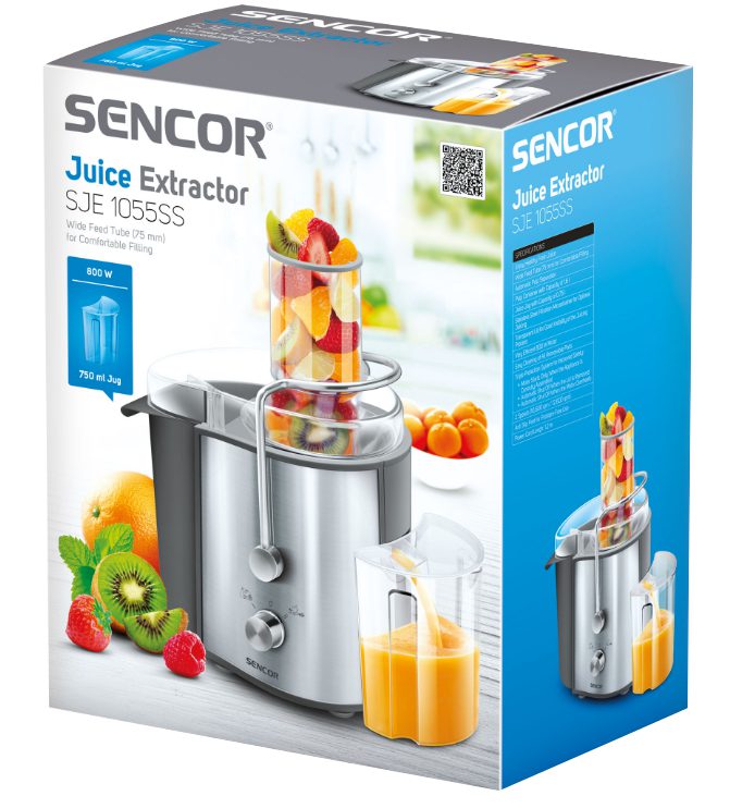 SENCOR SJE 1055SS inox gyümölcscentrifuga 800 W teljesítménnyel – 3. kép