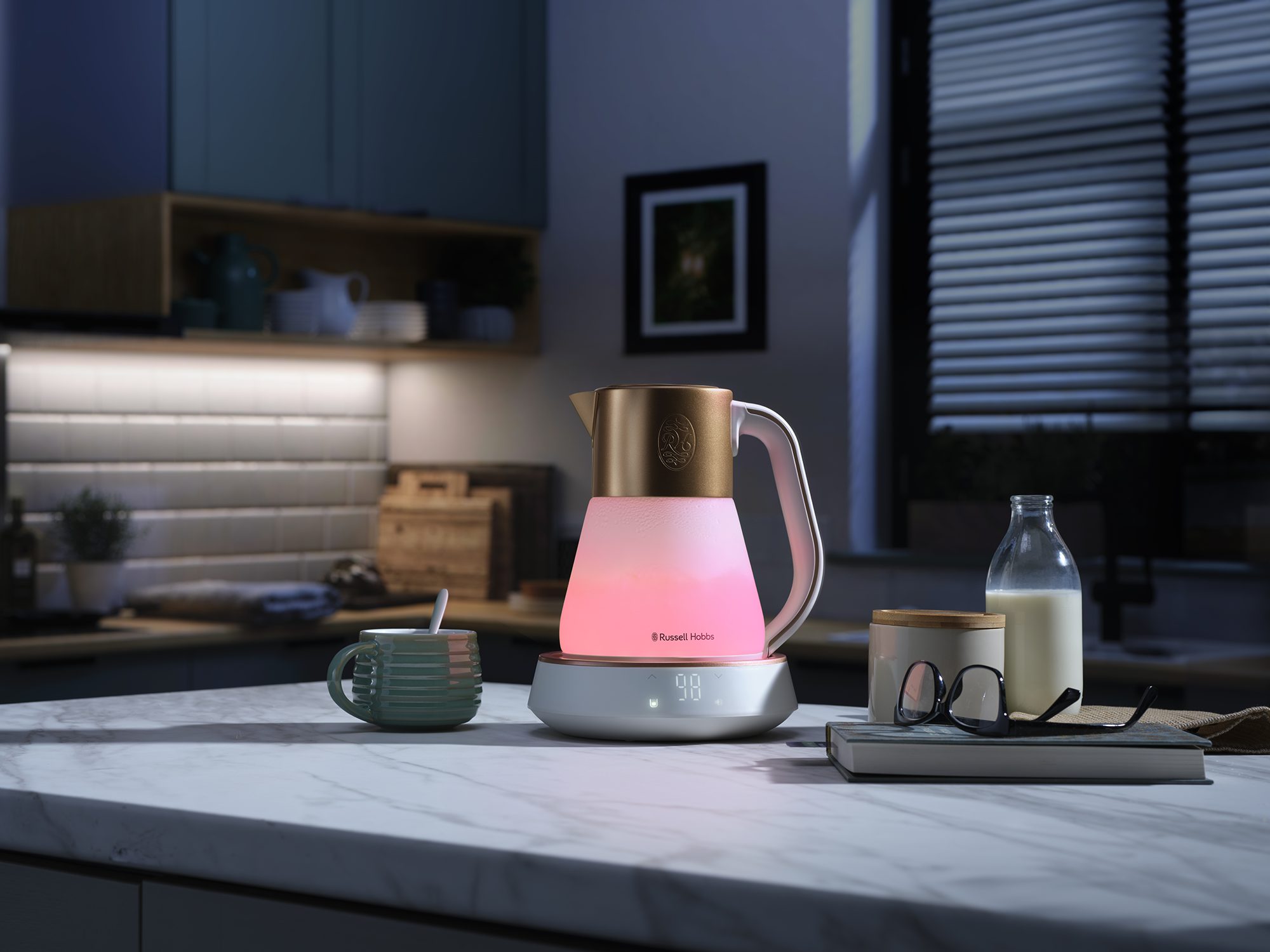 RUSSELL HOBBS 27450-70/RH Calm üveg vízforraló színváltó fénnyel és dallamokkal – 6. kép