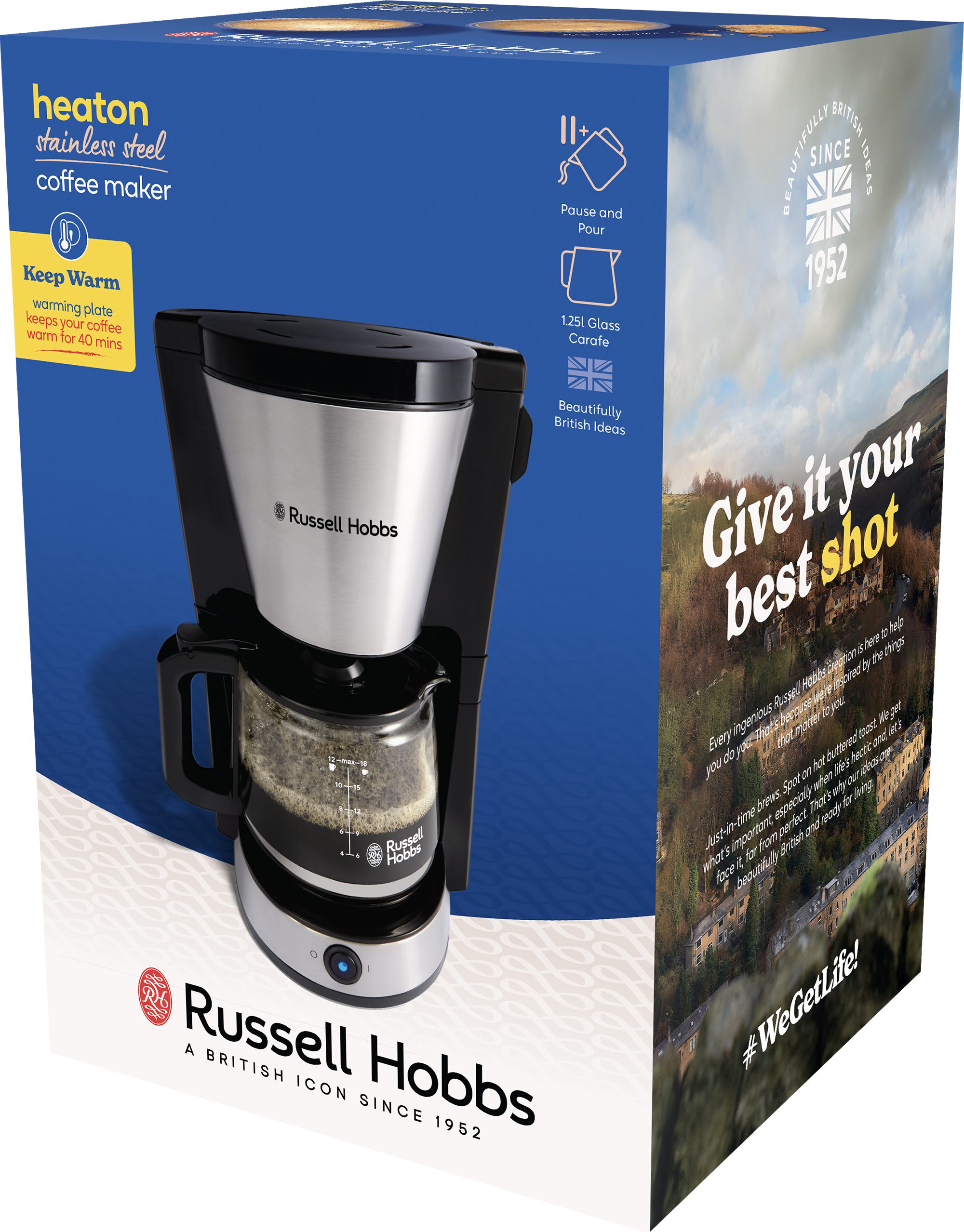 RUSSELL HOBBS 27400-56/RH Heaton inox filteres kávéfőző 1,25 literes üvegkancsóval – 11. kép