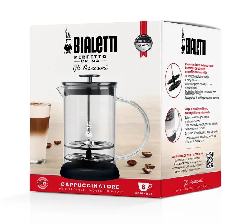 BIALETTI 4410 üveg kézi tejhabosító, 1 l – 6. kép