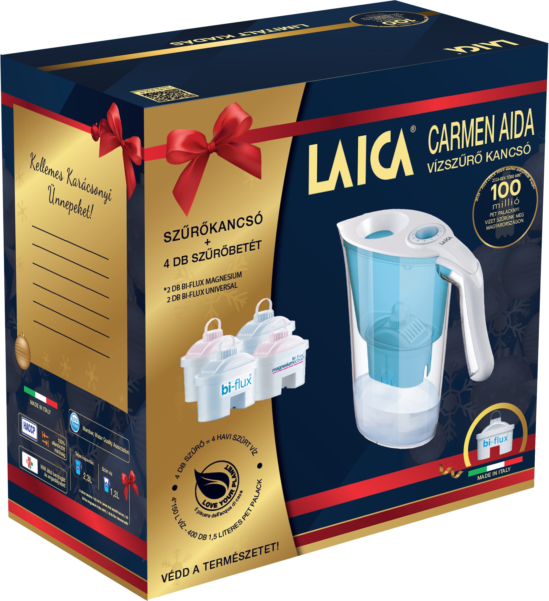 LAICA J9075A limitált vízszűrő kancsószett 4 bi-flux szűrőbetéttel – 2. kép